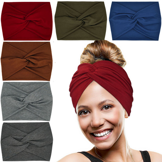 YONUF Wide Headbands For Women Extra Large Headband Twisted Knot Head Bands For Women's Hair Band Turban Accessories 6 Pack