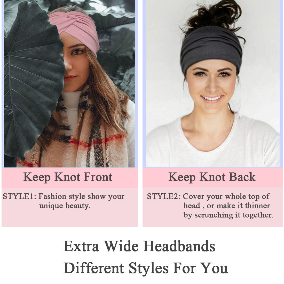 YONUF Wide Headbands For Women Extra Large Headband Twisted Knot Head Bands For Women's Hair Band Turban Accessories 6 Pack