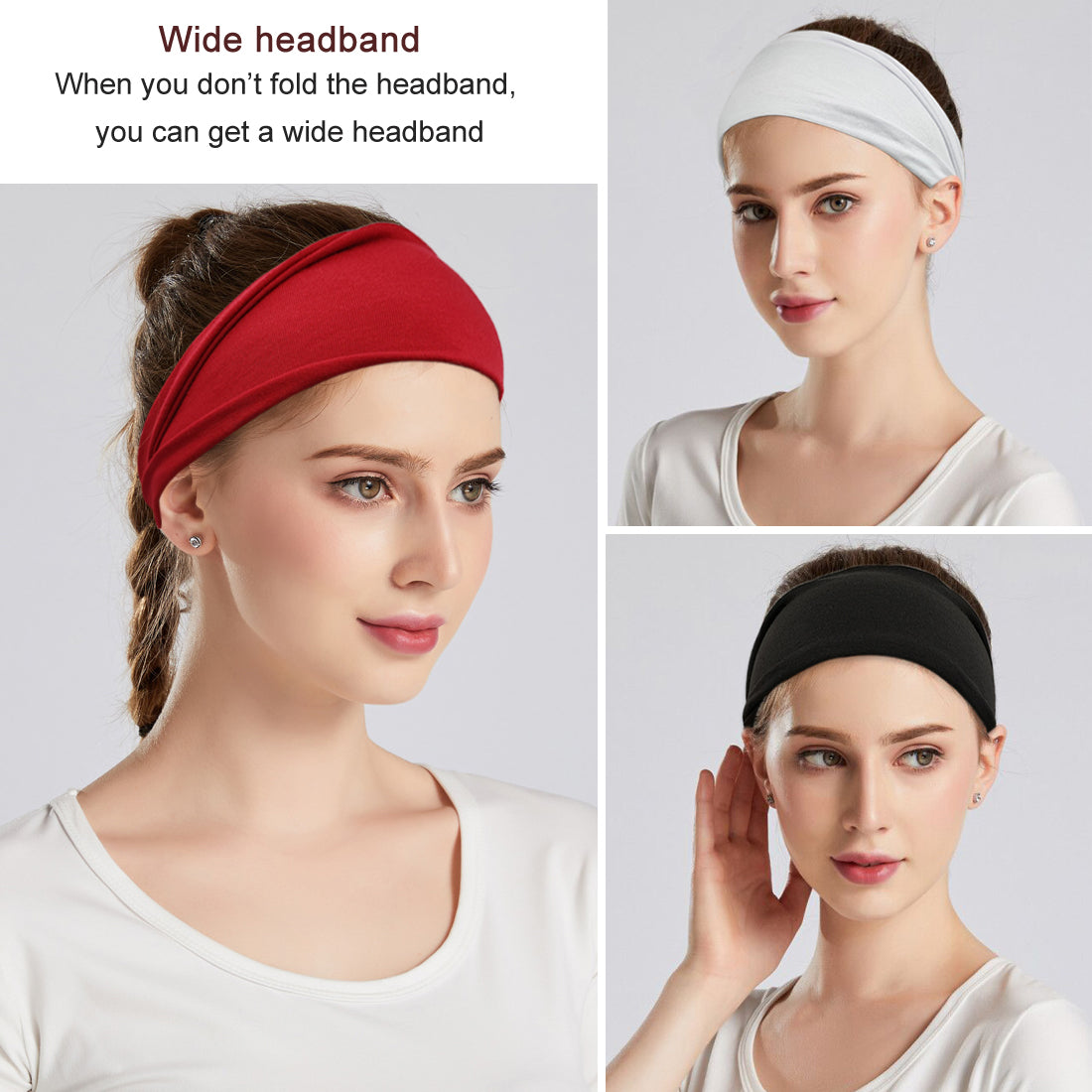 YONUF Fashion Headbands For Women Wide Headband Yoga Workout Head Bands Hair Accessories Band 6 Pack