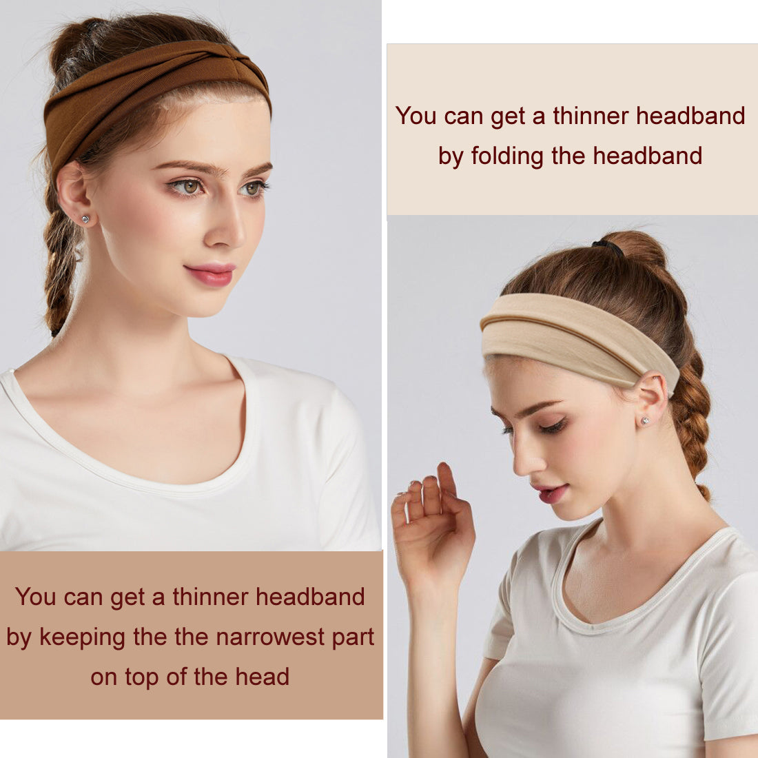 YONUF Fashion Headbands For Women Wide Headband Yoga Workout Head Bands Hair Accessories Band 6 Pack